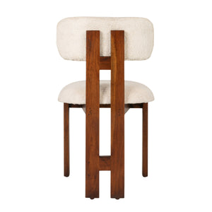 Rowena Interiors Acacia Wood Dining Chairs Solid Frame Upholstered Seat Farmhouse Kitchen Set of 2 EC1970