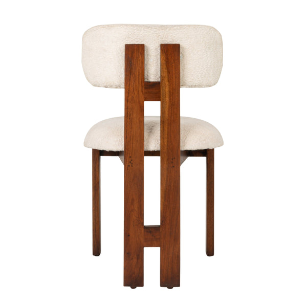 Rowena Interiors Acacia Wood Dining Chairs Solid Frame Upholstered Seat Farmhouse Kitchen Set of 2 EC1970