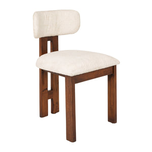 Rowena Interiors Acacia Wood Dining Chairs Solid Frame Upholstered Seat Farmhouse Kitchen Set of 2 EC1970