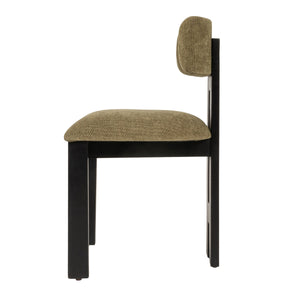 Rowena Interiors Acacia Solid Wood Armless Dining Chairs Upholstered Seat Modern Farmhouse Set of 2 EC1971