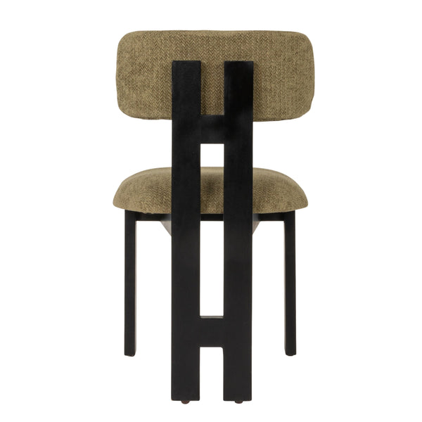 Rowena Interiors Acacia Solid Wood Armless Dining Chairs Upholstered Seat Modern Farmhouse Set of 2 EC1971