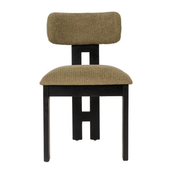 Rowena Interiors Acacia Solid Wood Armless Dining Chairs Upholstered Seat Modern Farmhouse Set of 2 EC1971