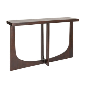 Rowena Interiors Rectangular Solid Mango Wood Console Table with Cross Trestle Base for Entryway Decor EC1975