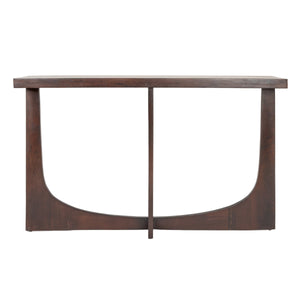 Rowena Interiors Rectangular Solid Mango Wood Console Table with Cross Trestle Base for Entryway Decor EC1975