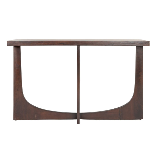 Rowena Interiors Rectangular Solid Mango Wood Console Table with Cross Trestle Base for Entryway Decor EC1975