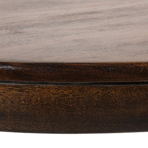 Rowena Interiors Round Mango Wood Coffee Table with Bobbin Turned Legs Walnut Finish Boho Living Room EC1992