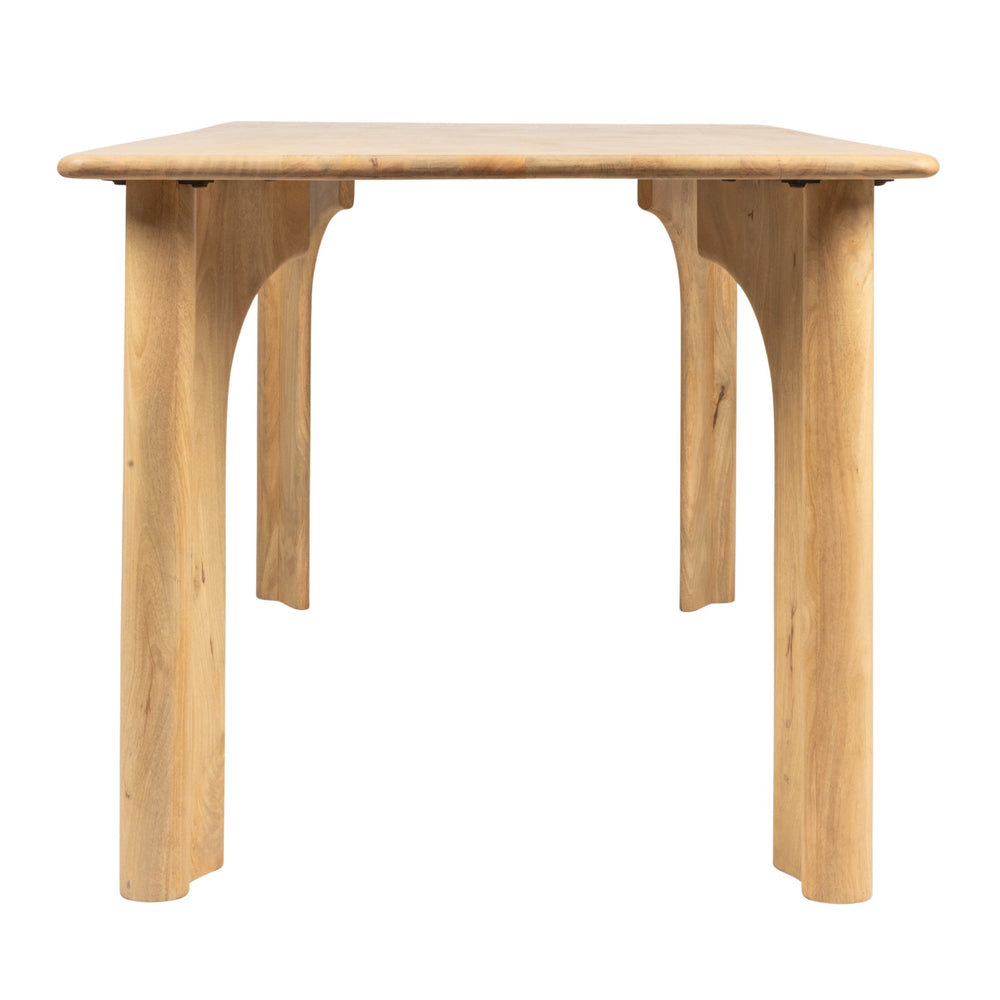Rowena Interiors Rectangular Solid Mango Wood Dining Table Sculptural Arched Base Seats Six Adults EC1999