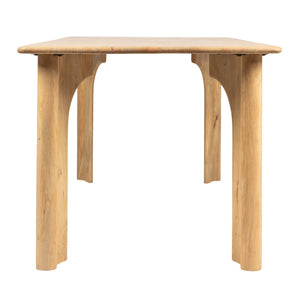 Rowena Interiors Rectangular Solid Mango Wood Dining Table Sculptural Arched Base Seats Six Adults EC1999