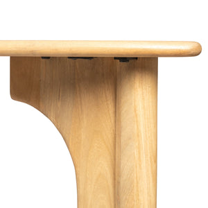 Rowena Interiors Rectangular Solid Mango Wood Dining Table Sculptural Arched Base Seats Six Adults EC1999