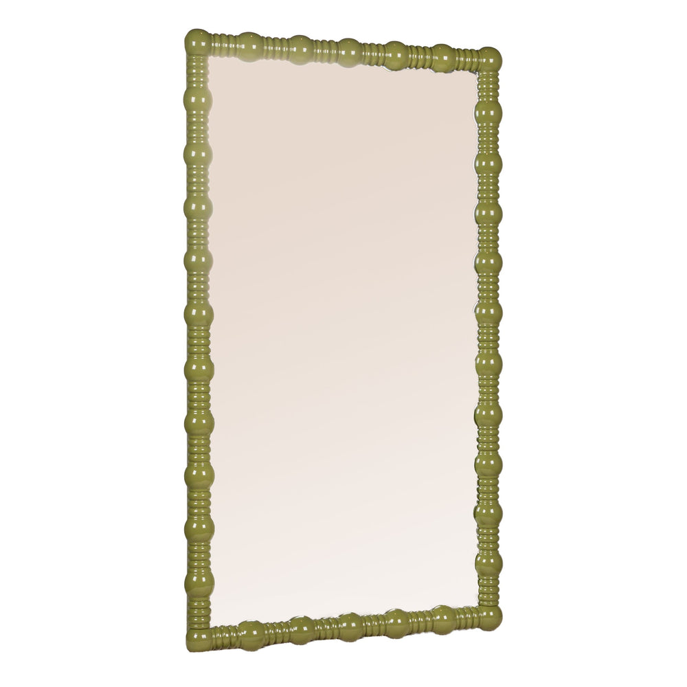 Rowena Interiors Medium Gloss Sage Green Dowel Frame Wall Mirror for Entryway or Bedroom Decor EC2019