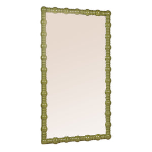 Rowena Interiors Medium Gloss Sage Green Dowel Frame Wall Mirror for Entryway or Bedroom Decor EC2019