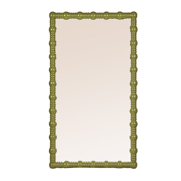 Rowena Interiors Medium Gloss Sage Green Dowel Frame Wall Mirror for Entryway or Bedroom Decor EC2019