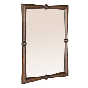 Rowena Interiors Rectangular Solid Mango Wood Wall Mirror Walnut Tone Finish for Entryway or Bedroom EC2020
