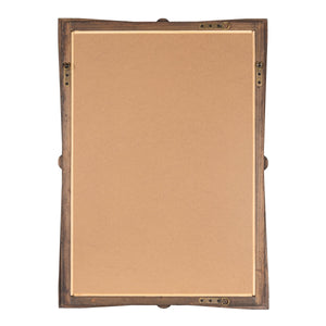 Rowena Interiors Rectangular Solid Mango Wood Wall Mirror Walnut Tone Finish for Entryway or Bedroom EC2020