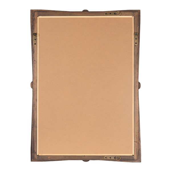 Rowena Interiors Rectangular Solid Mango Wood Wall Mirror Walnut Tone Finish for Entryway or Bedroom EC2020