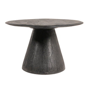 Rowena Interiors Asymmetrical Solid Mango Wood Coffee Table with Sculptural Conical Base for Living Rooms Black EC2026MC