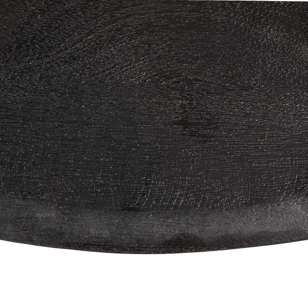 Rowena Interiors Asymmetrical Solid Mango Wood Coffee Table with Sculptural Conical Base for Living Rooms Black EC2026MC