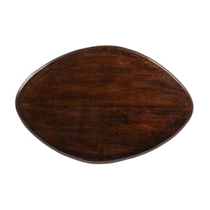 Rowena Interiors Asymmetrical Solid Mango Wood Coffee Table with Sculptural Conical Base for Living Rooms Walnut Finish EC2027MC
