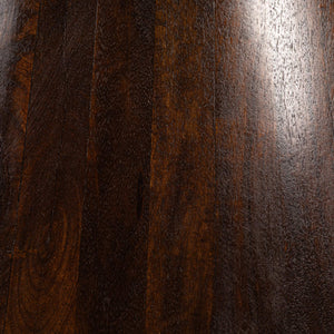 Rowena Interiors Asymmetrical Solid Mango Wood Coffee Table with Sculptural Conical Base for Living Rooms Walnut Finish EC2027MC