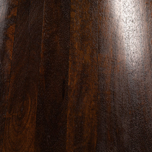 Rowena Interiors Asymmetrical Solid Mango Wood Coffee Table with Sculptural Conical Base for Living Rooms Walnut Finish EC2027MC