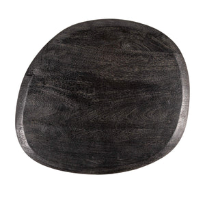 Rowena Interiors Asymmetrical Mango Wood Side Table with Sculptural Conical Base for Living Spaces Black 27.5"L x 23.25"W x 16.5"H EC2028MC