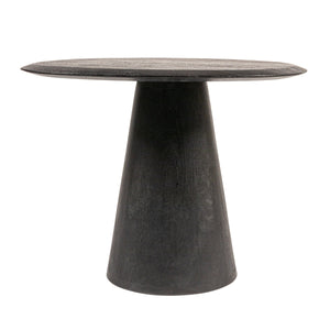 Rowena Interiors Asymmetrical Mango Wood Side Table with Sculptural Conical Base for Living Spaces Black 27.5"L x 23.25"W x 16.5"H EC2028MC