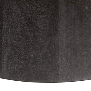 Rowena Interiors Oversized Round Mango Wood Coffee Table Low Profile Matte Black Living Room Accent EC2034