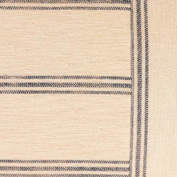 Rowena Interiors Rectangular Ticking Stripe Cotton Upholstered Bench with Solid Acacia Wood Base EC2040