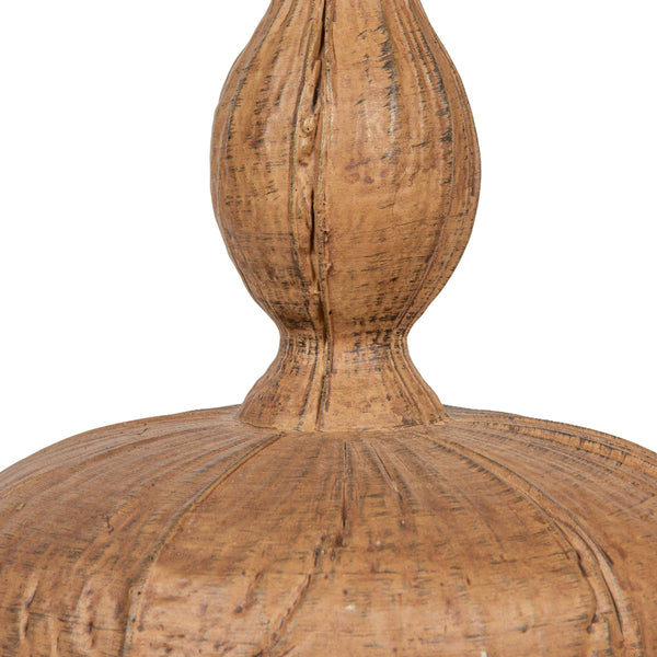 Rowena Interiors 16.75 Inch Resin Turned Base Table Lamp with Pleated Linen Shade for Warm Ambient Glow EC2049