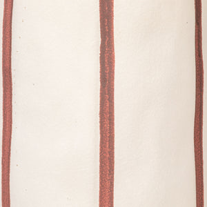 Rowena Interiors 23.75 Inch Stoneware Table Lamp Hand Painted Stripes Linen Shade Farmhouse Accent EC2050