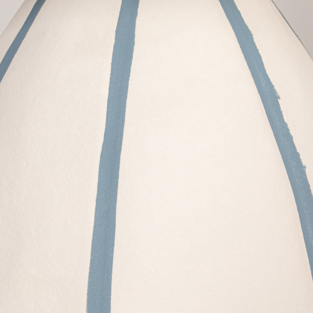 Rowena Interiors 19.25 Inch Hand-Painted Stoneware Table Lamp with Linen Shade for Coastal Bedrooms EC2051