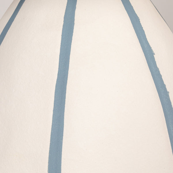 Rowena Interiors 19.25 Inch Hand-Painted Stoneware Table Lamp with Linen Shade for Coastal Bedrooms EC2051