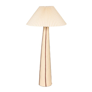Rowena Interiors 41.5 Inch Stoneware Table Lamp Hand-Painted Base Pleated Linen Shade Warm Ambient EC2054