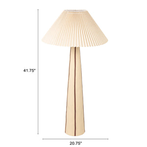 Rowena Interiors 41.5 Inch Stoneware Table Lamp Hand-Painted Base Pleated Linen Shade Warm Ambient EC2054