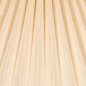 Rowena Interiors 16.5 Inch Stoneware Table Lamp Terracotta Stripe Artisan Base with Pleated Linen Shade EC2055