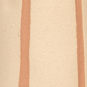 Rowena Interiors 16.5 Inch Stoneware Table Lamp Terracotta Stripe Artisan Base with Pleated Linen Shade EC2055