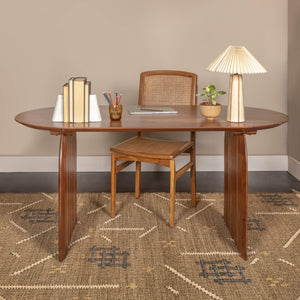 Rowena Interiors 16.5 Inch Stoneware Table Lamp Terracotta Stripe Artisan Base with Pleated Linen Shade EC2055