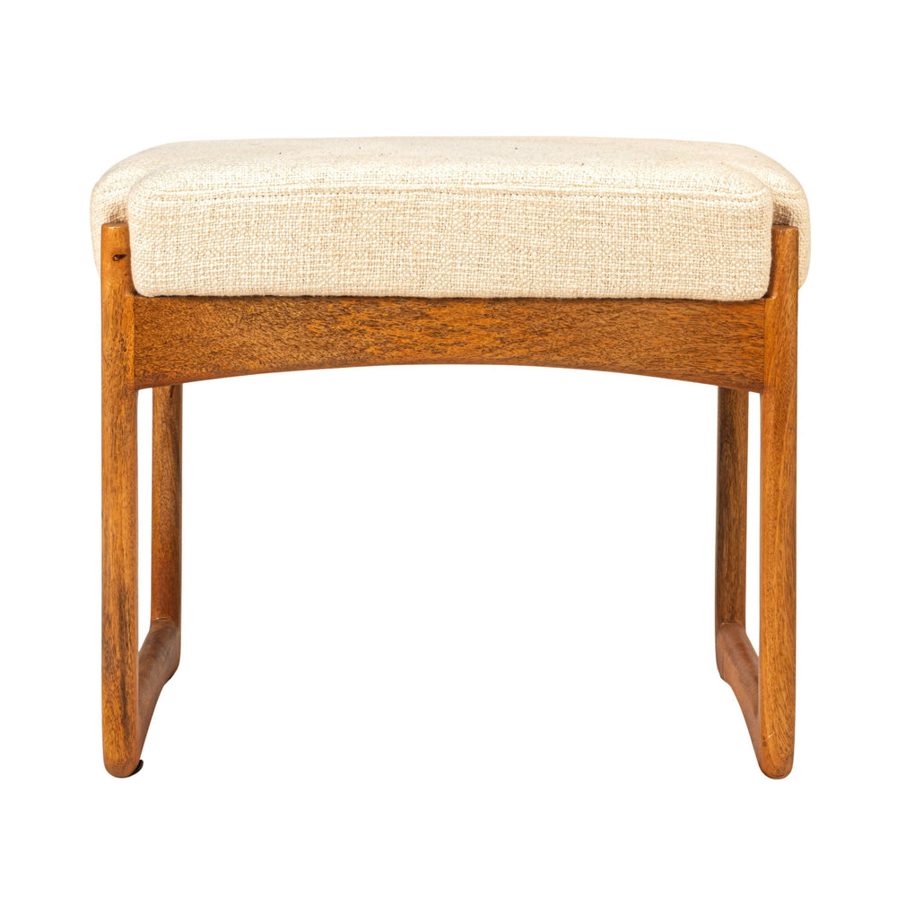 Rowena Interiors Rectangular Mango Wood Boucle Upholstered Bench for Bedroom Entryway or Living Room EC2059
