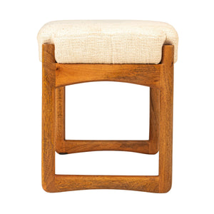 Rowena Interiors Rectangular Mango Wood Boucle Upholstered Bench for Bedroom Entryway or Living Room EC2059