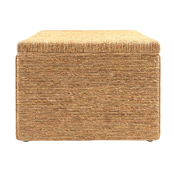Rowena Interiors Woven Water Hyacinth Acacia Frame Coffee Table Handcrafted Organic Bohemian Living Room EC2068