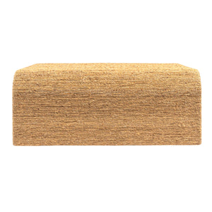 Rowena Interiors Woven Water Hyacinth Acacia Square Coffee Table with Waterfall Edge for Boho Living EC2069