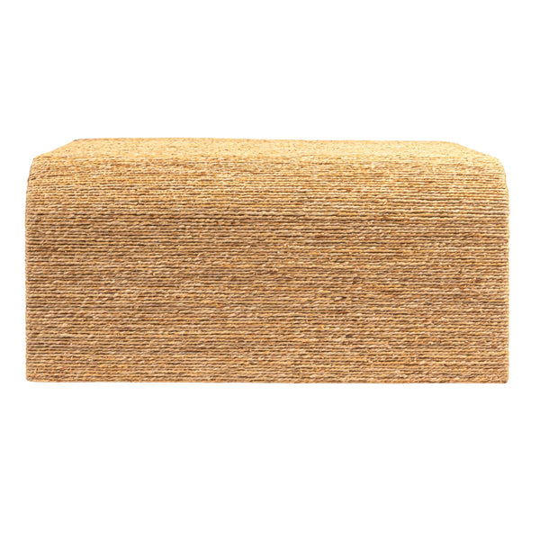 Rowena Interiors Woven Water Hyacinth Acacia Coffee Table Handcrafted Waterfall Edge Boho Living Room EC2070