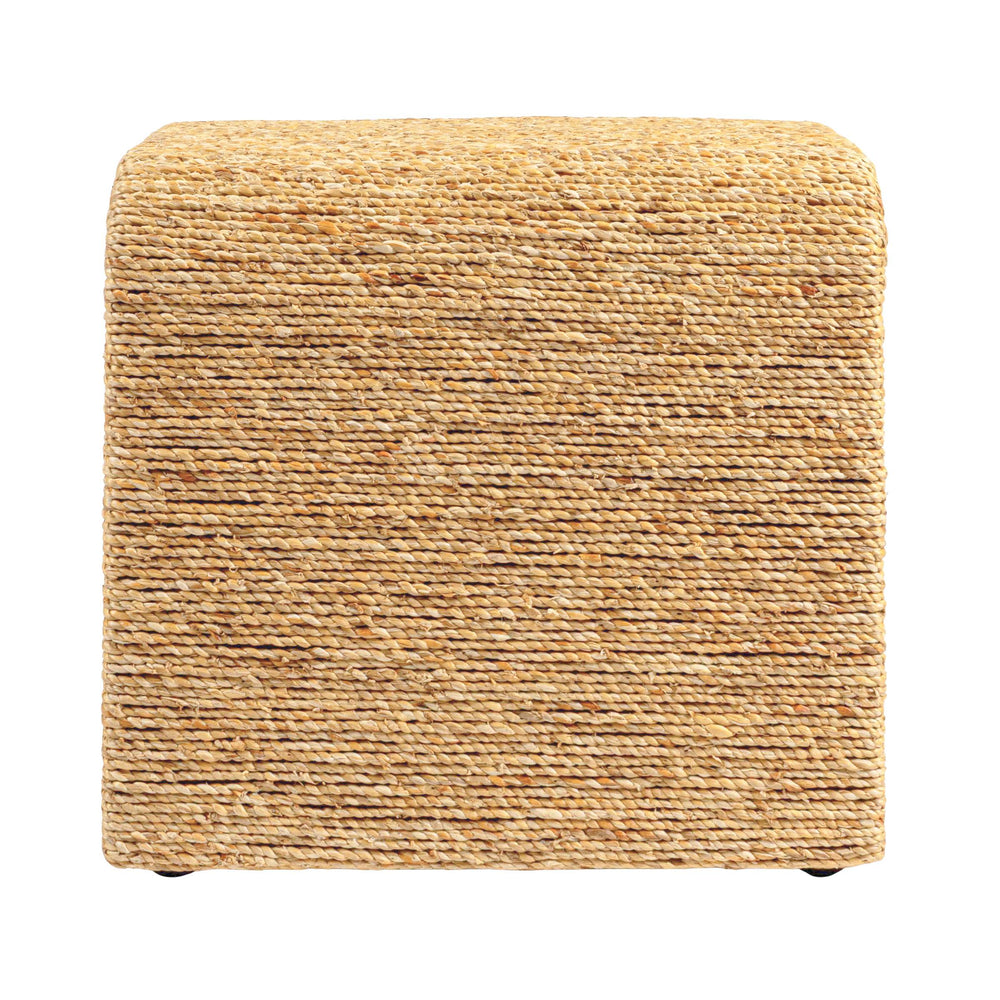 Rowena Interiors Woven Water Hyacinth Acacia Frame End Table with Artisan Waterfall Silhouette EC2071