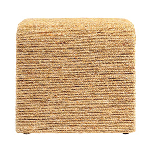 Rowena Interiors Woven Water Hyacinth Acacia Frame End Table with Artisan Waterfall Silhouette EC2071
