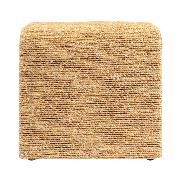 Rowena Interiors Woven Water Hyacinth Acacia Frame End Table with Artisan Waterfall Silhouette EC2071