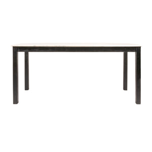 Rowena Interiors Teak Solid Wood Console Table with Genuine Marble Top for Entryway or Living Room Black EC2074