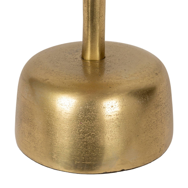 Rowena Interiors Metal Martini Silhouette Cast Aluminum Accent Table Glam Living Room Pedestal Gold EC2081