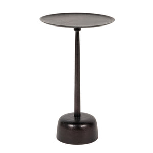 Rowena Interiors Metal Martini Silhouette Cast Aluminum Accent Table Glam Living Room Pedestal Black EC2082