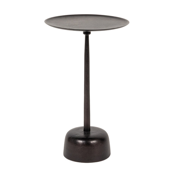 Rowena Interiors Metal Martini Silhouette Cast Aluminum Accent Table Glam Living Room Pedestal Black EC2082