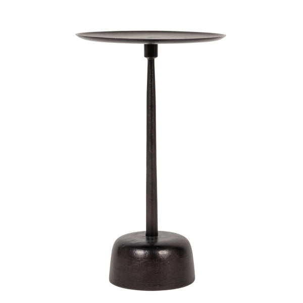 Rowena Interiors Metal Martini Silhouette Cast Aluminum Accent Table Glam Living Room Pedestal Black EC2082